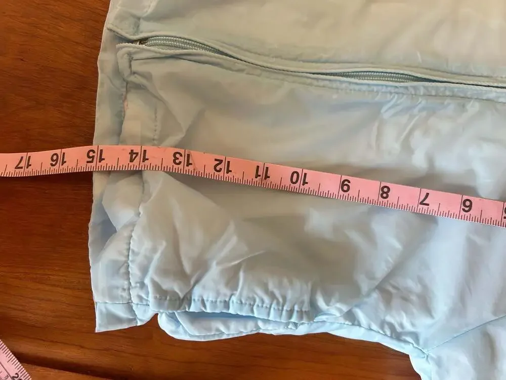 Vintage Light Blue Full Zip Lightweight Windbreaker Jacket with Hood